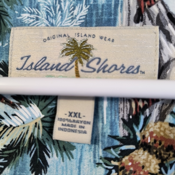 Men's Blue Palm Tree Casual Shirt SALE Today $25 - Picture 2 of 3